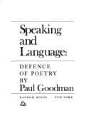 Cover image for Speaking and language