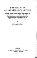 Cover image for The Meaning of Modern Sculpture