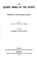 Cover image for The Samkhya Philosophy (Sacred Books of the Hindus; No. 11)