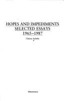 Cover image for Hopes and impediments