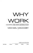 Cover image for Why Work