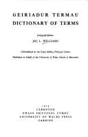 Cover image for Geiriadur termau: Dictionary of terms