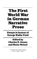 Cover image for The First World War in German narrative prose
