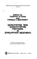 Cover image for Qualitative and Quantitative Methods in Evaluation Research. Volume 1. SAGE Research Progress Series in Evaluation