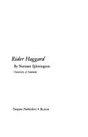Cover image for Rider Haggard