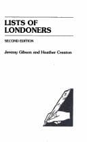 Cover image for Lists of Londoners 2nd Edition