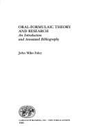 Cover image for Oral-Formulaic Theory and Research