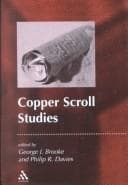 Cover image for Copper scroll studies