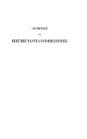 Cover image for Geometrie der Berührungstransformationen