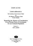 Letters. regarding the Absence of Considertion in Our Present Form of Government for Our Coloured Population (1906) Book 2