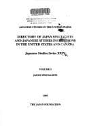 Cover image for Directory of Japan Specialists and Japanese Studies Institutions in the United States and Canada