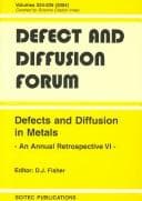 Cover image for Defects and Diffusion in Metals