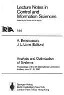 Cover image for International Conference on Analysis and Optimization of Systems (Lecture Notes in Control & Information Sciences)