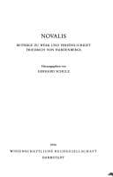Cover image for Novalis