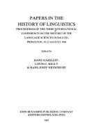 Cover image for Papers in the history of linguistics