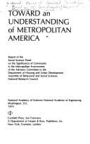 Cover image for Toward an understanding of metropolitan America