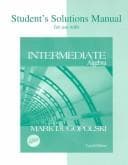 Cover image for Student's Solutions Manual for use with Intermediate Algebra