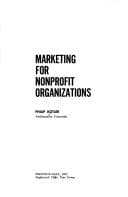 Cover image for Marketing for nonprofit organizations.