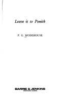 Cover image for Leave It to Psmith