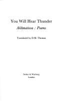 Cover image for You Will Hear Thunder