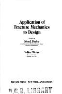 Cover image for Application of Fracture Mechanics to Design