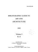 Cover image for Bibliographic Guide to Art & Architecture 1995