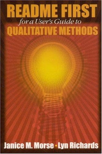 Cover image for README FIRST for a User's Guide to Qualitative Methods