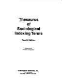 Cover image for Thesaurus of sociological indexing terms