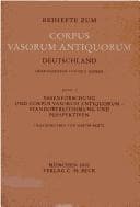 Cover image for Vasenforschung und Corpus vasorum antiquorum