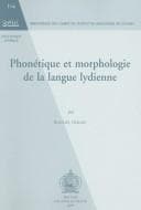 Phonétique et morphologie de la langue lydienne