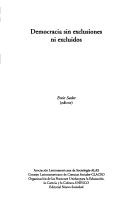 Cover image for Democracia sin exclusiones ni excluídos