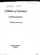 Cover image for Children of Gebelawi