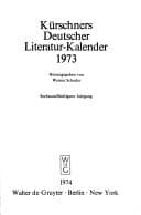Cover image for Kürschners Deutscher LiteratuKalender, 1973.