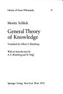 Cover image for General theory of Knowledge