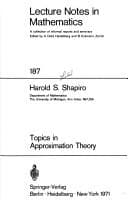 Cover image for Topics in approximation theory