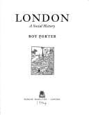 Cover image for London, a social history