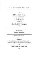 Cover image for A Philosophick essay concerning ideas, according to Dr. Sherlock's principles
