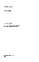 Cover image for Mallarmé, Poésies