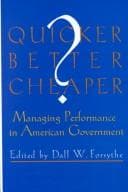 Cover image for Quicker, Better, Cheaper?