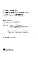 Cover image for Research in Public Policy Analysis and Management