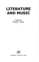 Cover image for Literature and music