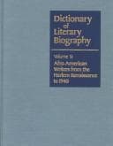 Cover image for Afro-American Writers from the Harlem Renaissance to 1940 (Dictionary of Literary Biography)