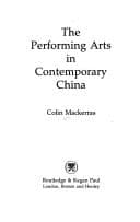 Cover image for performing arts in contemporary China