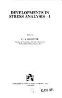 Cover image for Developments in stress analysis - 1