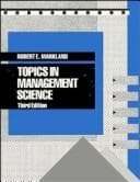 Cover image for Topics in management science