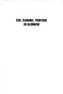 Cover image for Etat, économie, territoire en Allemagne