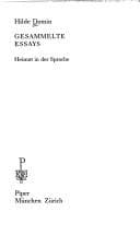 Cover image for Gesammelte Essays