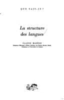 Cover image for La structure des langues.