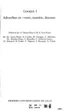 Cover image for Adverbes en -ment, manière, discours