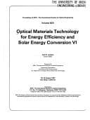 Cover image for Optical materials technology for energy efficiency and solar energy conversion VI